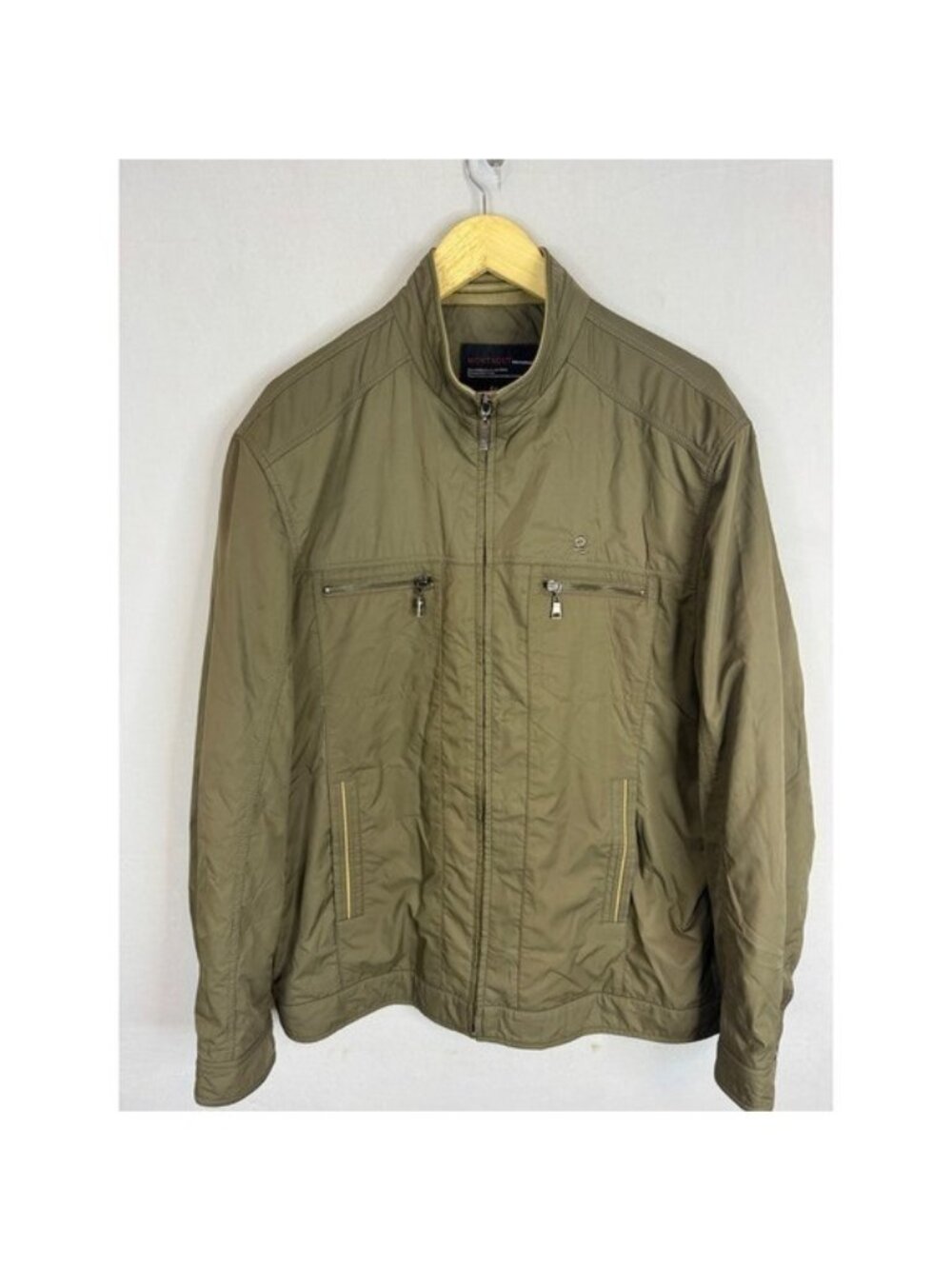 Montagut International Mens Olive Green Full Zip Mock Neck Jacket Size 54